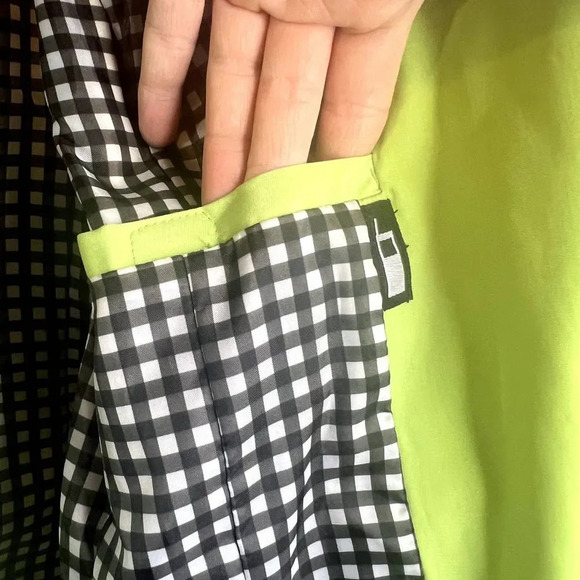 Relativity Lime Green Short Trench Jacket Double Breasted Size Medium - Picture 8 of 14